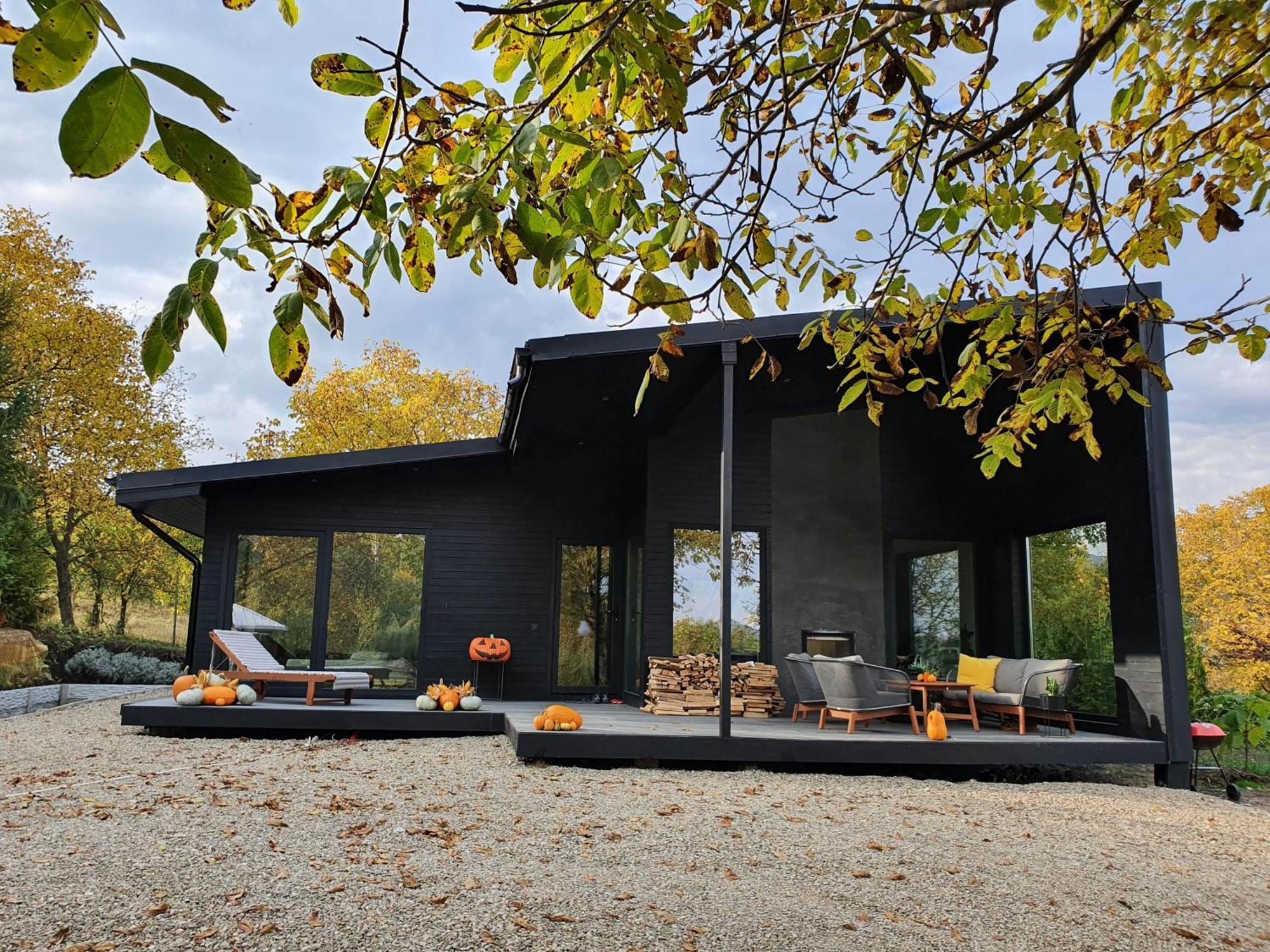 Black Walnut House With Indoor Outdoor Fireplace Izvoarele  Exterior foto